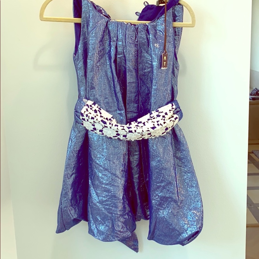 Girls blue shimmer party dress